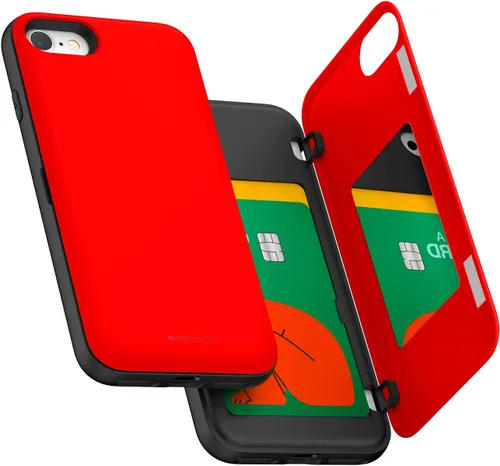 Vista 31 de GOOSPERY Funda para iPhone 8 Plus, iPhone 7 Plus con tarjetero y protector de doble capa, color negro