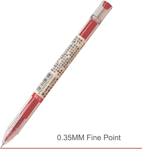 Vista 2 de BEMLP Bolígrafo de tinta de gel de punta extra fina, bolígrafo de 0.014 in, tinta líquida roja, bolígrafos de gel de secado rápido para oficina
