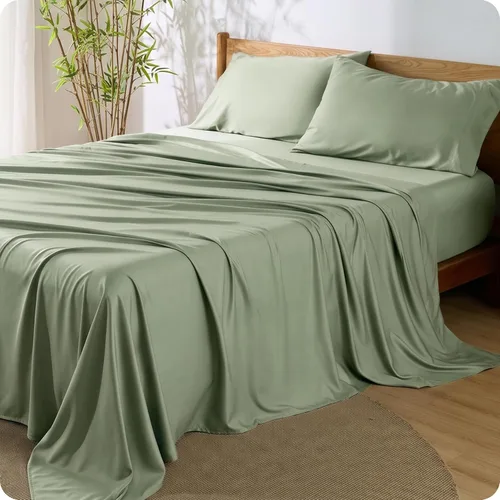 Vista 68 de Bedsure PureWoven 100% rayón derivado de bambú, sábanas de cama individual 01 - Gris oscuro