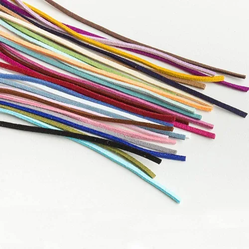 Vista 2 de ToBeIT Hilo de cuero plano de microfibra de 89 yardas para pulseras, collares, manualidades, joyería, manualidades, 89 yardas