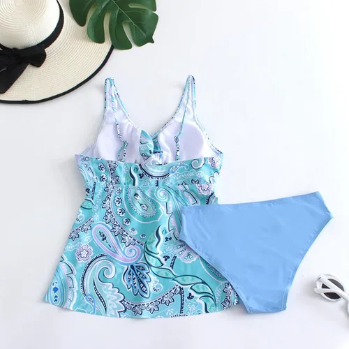 Vista 4 de Women's Sexy Slim Fit Bathing Suit Printed Sling Split Bikini Plus Size Swimsuit Casual Swimwear (Two Piece)