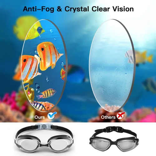 Vista 6 de Aegend Gafas de natación, gafas de natación, lente plana de visión clara