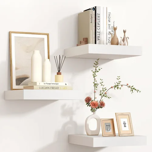 Vista 8 de Estantes flotantes cuadrados para pared de 8 pulgadas de ancho x 8 pulgadas de profundidad x 1.2 pulgadas de alto, pequeños estantes de pared