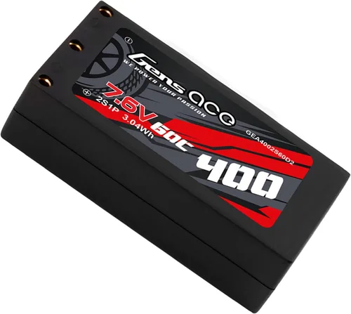 Vista 3 de Gens ace 400mAh 60C 7.6V HV Hardcase 2S Lipo Batería con XT-60 Plug (4Pcs)