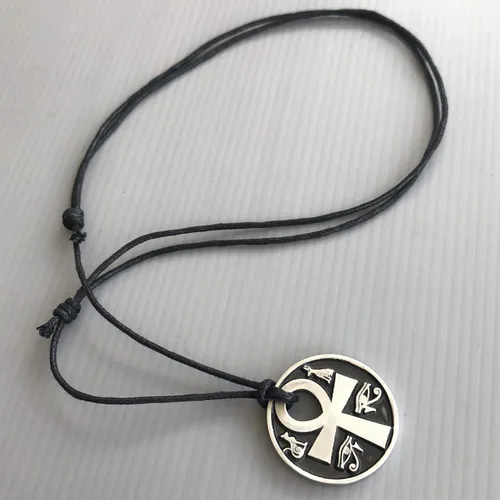Vista 5 de Joyería pagana Ankh Cruz de la vida Anubis Bastet Bast Eye of Ra Horus Amuleto de protección egipcia para hombres y mujeres, collar con dije