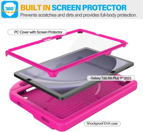 Vista 6 de SUPLIK Funda para niños para Samsung Galaxy Tab A11 Plus 2025 & A9 Plus 2023 de 11 pulgadas, Funda para Galaxy Tab A11+/A9+ con protector