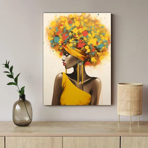 Vista 254 de Arte de pared afroamericano, decoración de rey y reina bailarín negro para sala de estar, arte de pareja de amor negro para dormitorio, lienzo