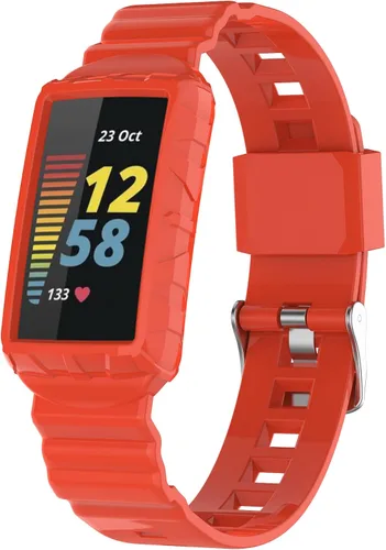 Vista 11 de AISPORTS Correa compatible con Fitbit Charge 6/5/4/3 con funda antigolpes, resistente a los impactos, con banda de repuesto de silicona para Fitbit