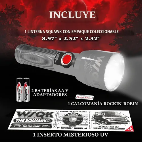 Vista 7 de Energizer Stranger Things Squawk Retro Linterna LED, Linterna de Camping Resistente al Agua y Testada contra Caídas, Edición Limitada, 250 Lúmenes