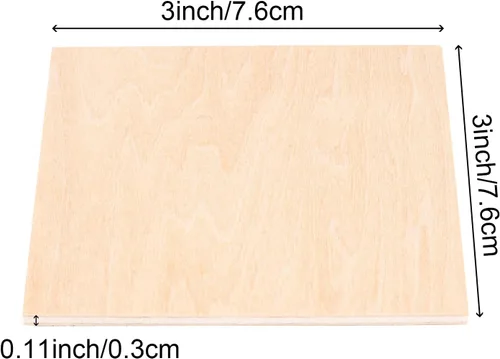 Vista 2 de HOIGON 120 piezas de cuadrados de madera sin terminar de 3 x 3 pulgadas, blanco natural