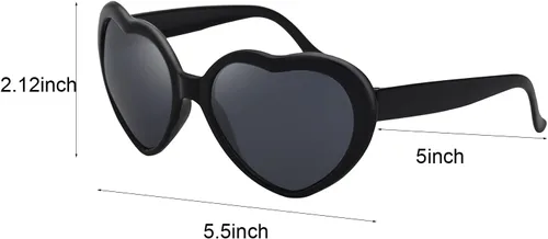 Vista 3 de DFDG Gafas de sol personalizadas en forma de corazón a granel personalizadas para boda, cumpleaños, Navidad, despedida de soltera regalos