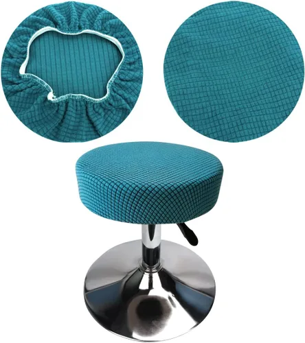 Vista 24 de Funda de taburete redonda de 12 a 16 pulgadas, fundas de asiento redondas para taburetes de bar, tela de lujo elástica, lavable de jacquard a prueba