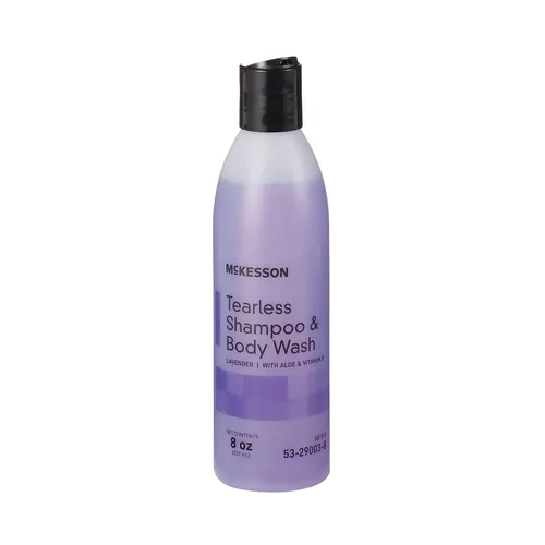 Vista 8 de McKesson Champú sin lágrimas y gel de baño con aloe y vitamina E, aroma a lavanda, 8 onzas, 1 unidad