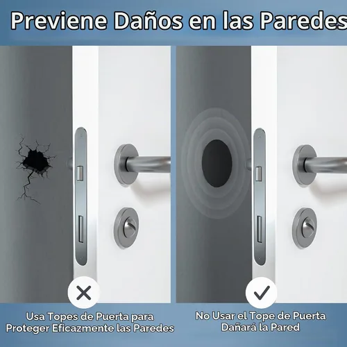 Vista 4 de Topes de Puerta Protector de Pared Protector Amortiguador Pomo de Puerta Parachoques de Manija de Puerta Silenciador Autoadhesivo Almohadilla