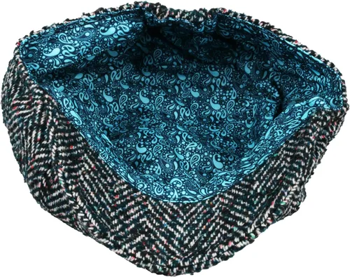 Vista 8 de GORRA DE BOY DE 8 PANELES DE LANA TWEED BOY, GORRA PLANA BAKER BOY, GORRA DE INVIERNO PARA HOMBRE verde azulado