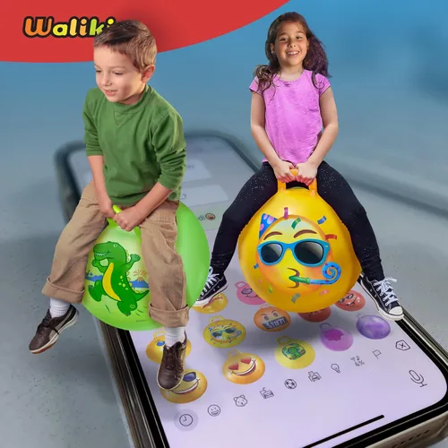 Vista 4 de WALIKI Bola de tolva de dinosaurio para niños de 3 a 6 años T-Rex Hop Ball Hippity Hop Sit & Bounce Toy con bomba Dinosaurio de salto