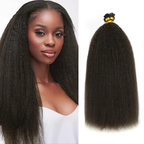 Vista 21 de Extensiones de cabello humano con micro anillo, lacio, rizado, color negro natural, largo microenlaces, extensiones de cabello humano para personas