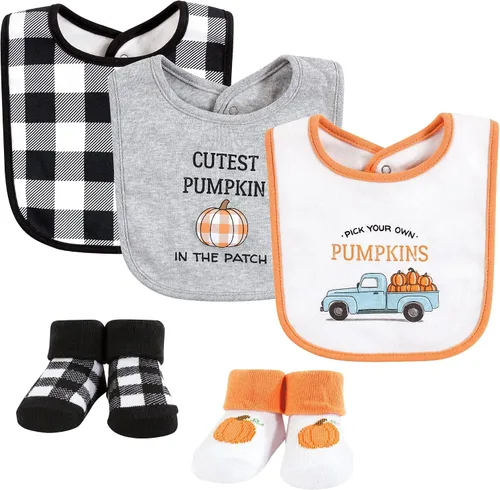 Vista 82 de Hudson Baby Conjunto de babero y calcetines unisex de algodón para bebé
