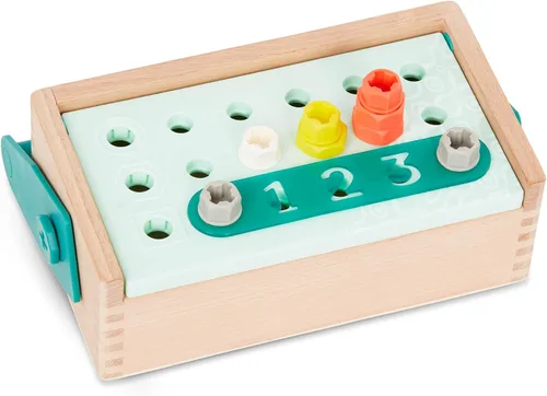 Vista 9 de B. toys Caja de herramientas de juego de simulación, kit Fix 'n' Play, 25