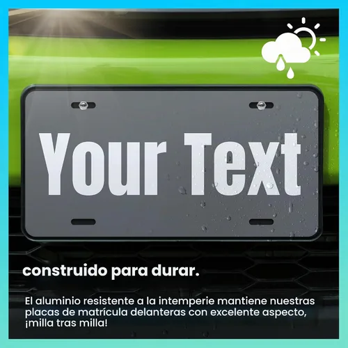 Vista 2 de Excelmark Vanity - Placa de matrícula personalizada para exhibiciones de automóviles, placa de aluminio personalizada (negro)
