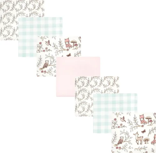 Vista 191 de Hudson Baby Unisex Baby Cotton Flannel Receiving Blankets Bundle, Neutral Woodland Pals, One Size (Pack of 2)