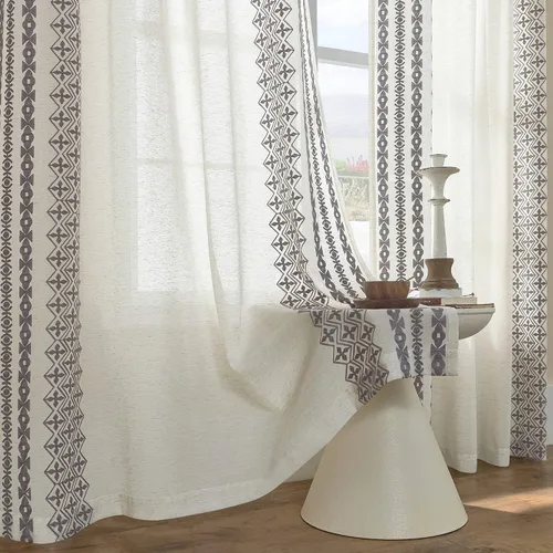 Vista 11 de Cortinas de Lino Natural de 63 Pulgadas de Largo, Juego de 2 Paneles para Sala de Estar y Dormitorio, Cortinas Semitransparentes con Ojales que