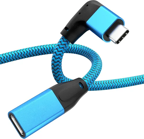 Vista 7 de UseBean Cable de extensión USB C en ángulo recto de 0.6 pies, 90 grados USB-C 3.2 Gen 2 20Gbps macho a hembra tipo C 4K cable extensor de video