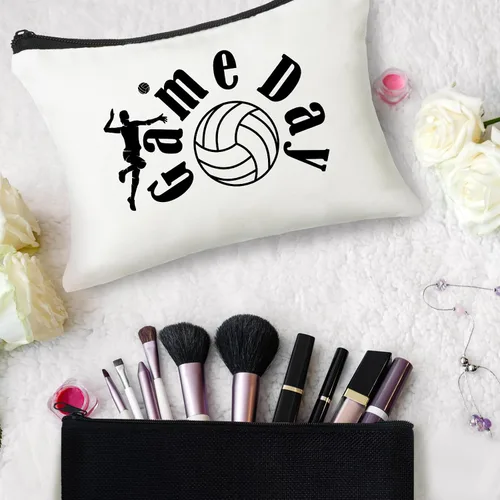 Vista 6 de Irenare 30 bolsas de cosméticos de voleibol, regalos para mujeres, jugadores de voleibol, equipos, bolsa de viaje, bolsas de maquillaje de lona
