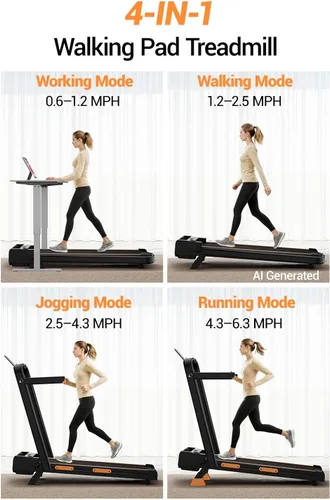Vista 9 de Walking Pad Treadmill with 15% Incline & Handle Bar, Treadmills for Home