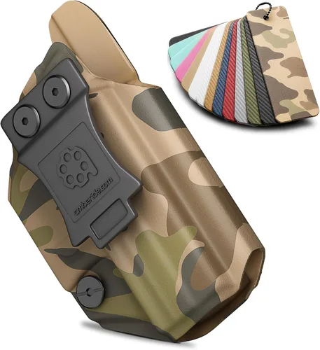 Vista 9 de Amberide IWB Funda Kydex para S&W M&P, Shield CT Laser, Shield Plus, Shield M1.0, Shield M2.0 3.1, EZ 0.354 in, EZ 380, Ecualizador, Guardaespaldas