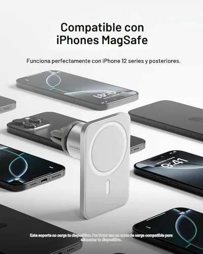 Vista 3 de Belkin MagSafe Vent Mount Pro - Soporte de teléfono compatible con MagSafe para automóvil - Soporte magnético inalámbrico para teléfono para iPhone