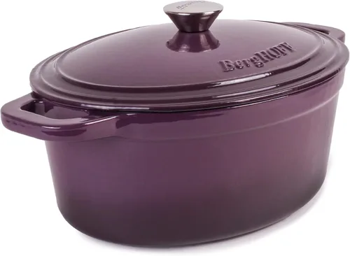Vista 7 de BergHOFF Olla de hierro fundido Neo con tapa, morado, 8 cuartos de galón.