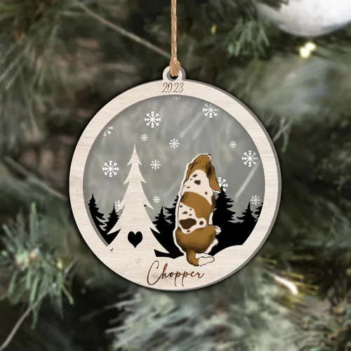 Vista 268 de Nazenti Adorno de Navidad conmemorativo personalizado, regalo personalizado de recuerdo de perro, condolencias por pérdida de mascotas, sabueso