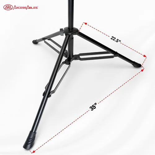Vista 6 de AxcessAbles AXCMB-T Soporte de micrófono resistente con base de trípode ponderada Soporte de micrófono superior de 80.5 pulgadas de altura