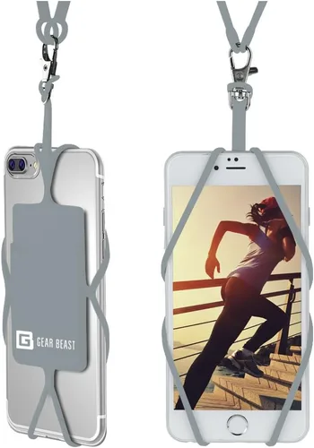 Vista 9 de Gear Beast - Correa universal para teléfono celular compatible con iPhone, Galaxy y la mayoría de teléfonos inteligentes, incluye soporte para Negro