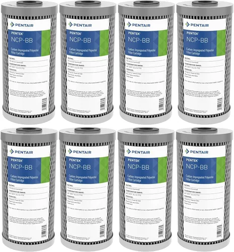 Vista 4 de Pentair Pentek NCP-10 Filtro de agua de carbono, 10 pulgadas, cartucho de filtro plisado impregnado de carbono sin celulosa, 10 x 2.5 pulgadas, 10
