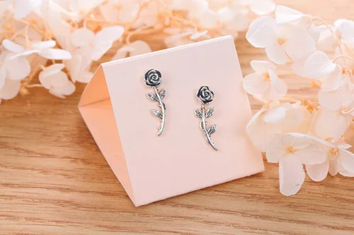 Vista 5 de Aretes colgantes de plata de ley 925 para mujeres adolescentes y niñas