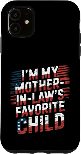 Vista 8 de Cool Im My Mother in Law Favorite Child Funny Parent Patriot Case for iPhone 16