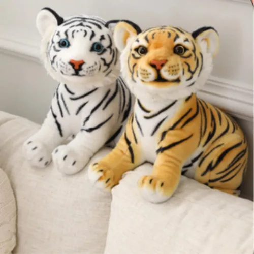 Vista 3 de OUKEYI Peluche de Tigres de 9 pulgadas/9.1 in, animal de peluche realista, animales de peluche para niños, regalo para niños, bebé, abrazo, tigre