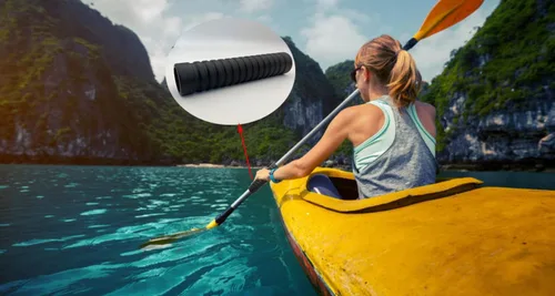 Vista 5 de JK - 2 empuñaduras para remo de kayak, accesorios de silicona antideslizante para remo de kayak
