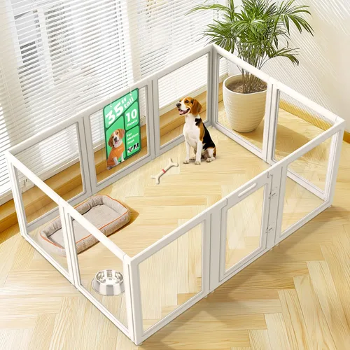 Vista 20 de FXW AuraSpace - Cerca acrílica para perros pequeños, para interiores, 24 pulgadas, 2 paneles, incluye 1 puerta y 1 panel, color negro