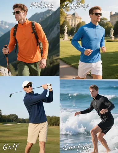 Vista 8 de KEFITEVD Camiseta de manga larga con protección solar UPF 50+ con Azur
