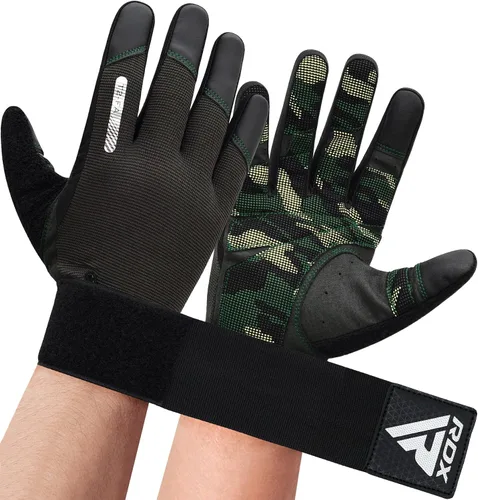 Vista 11 de Guantes de levantamiento de peso RDX con soporte para muñecas - Pantalla táctil de dedo completo para gimnasio, transpirables, antideslizantes