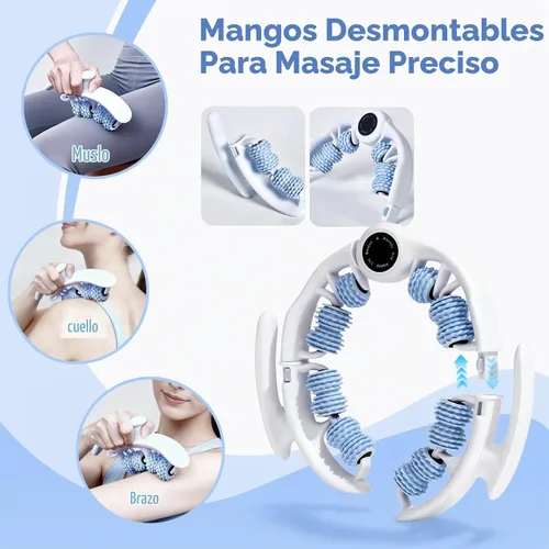 Vista 4 de Rodillo de masaje contra la celulitis para piernas, herramienta de masaje anticelulitis para piernas, muslos, brazos con asas desmontables