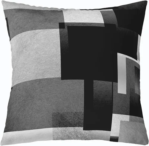 Vista 28 de Paquete de 4 fundas de almohada para exteriores, color rojo burdeos, juego de fundas de cojín geométricas cuadradas de color marrón y gris