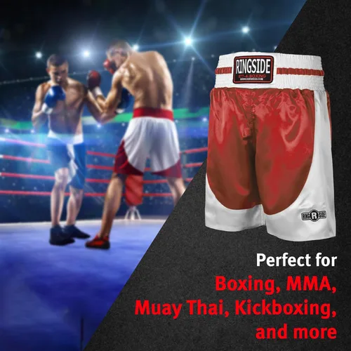 Vista 5 de Ringside Pro-Style Boxing Trunks, Satin Shorts for Men and Women, Ideal for Boxing, MMA, Muay Thai