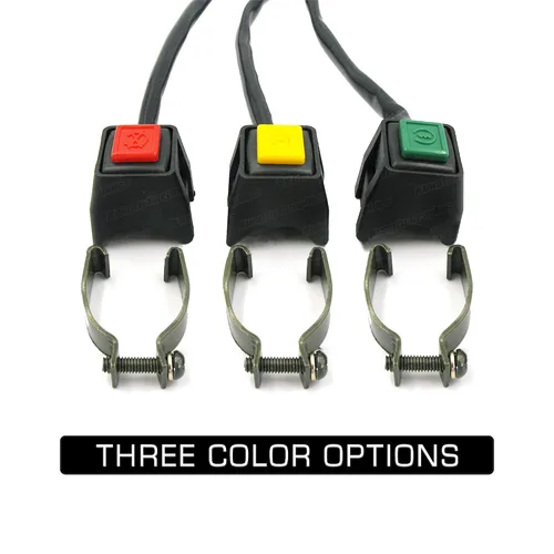 Vista 4 de Interruptor universal de manillar para arranque de motor de motocicleta ATV UTV, botón verde