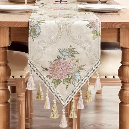 Vista 17 de Loom and Mill Juego de 4 Manteles Individuales de Damasco de Lujo, Manteles Individuales de Mesa Jacquard Beige Antideslizantes para Hogar Cocina