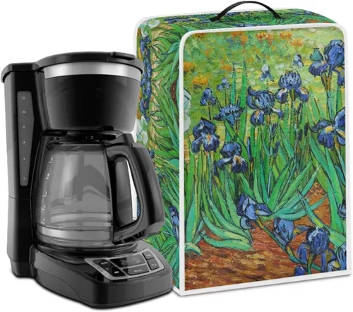 Vista 8 de DISNIMO Cubierta antipolvo para cafetera de mariposa azul, fundas para máquina de hacer café de cocina con mango superior, cubierta