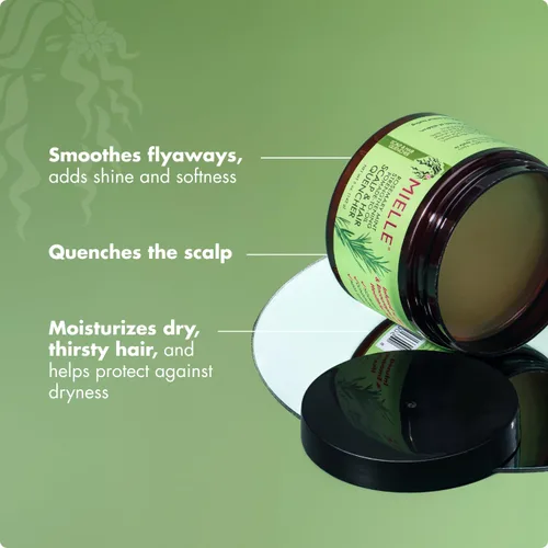 Vista 3 de Mielle Organics - Pomada para cabello de romero y menta para mujeres y hombres - Hidratante natural acondicionador para nutrir el cuero cabelludo
